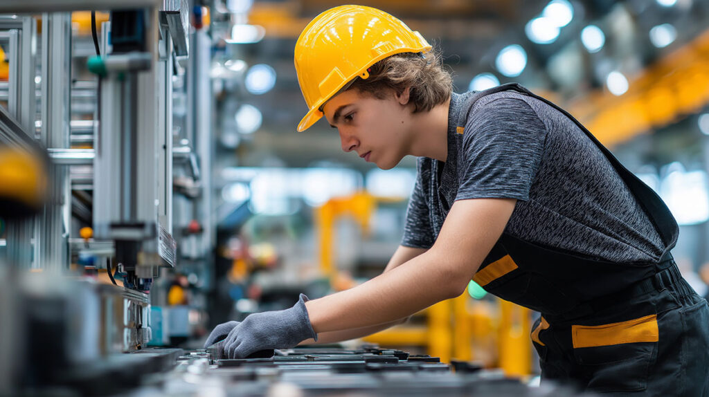 young skilled trade worker